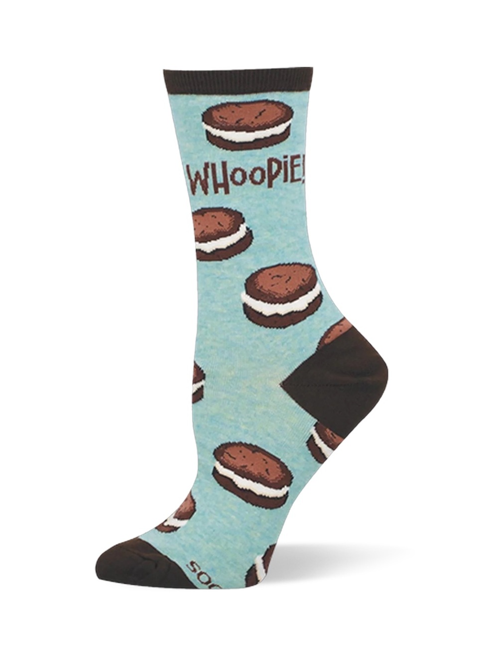Socksmith NWT Whoopie Pie Pattern Crew Socks - Light Blue & Brown